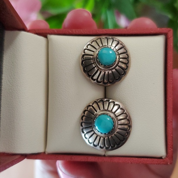 Sterling Silver Jewelry - Sterling Silver Turqoise Earrings